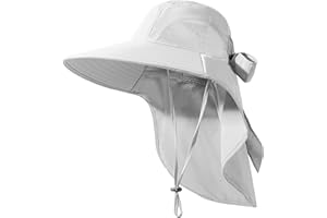 DOCVIT Womens Sun Hat UV Protection, Foldable Waterproof Wide Brim Bucket Hats with Neck Flap for Summer Beach Fishing Hiking