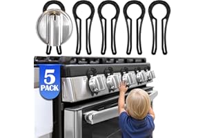 DAFUWENG Stove Knob Safety Covers for Child, Gas Stove Knob Locks, Stove Knob Safety Cover for Baby and Pet (Black)