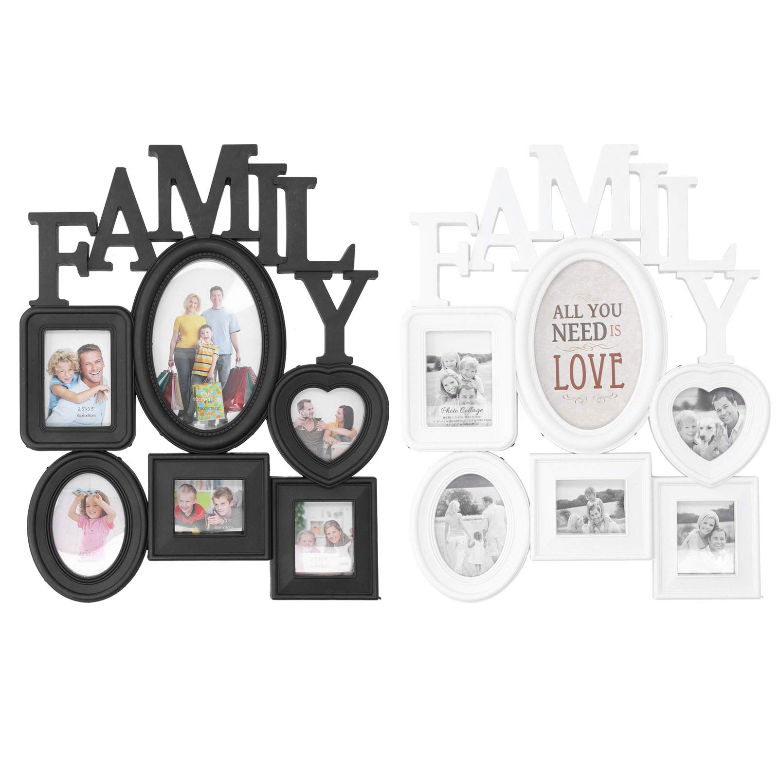 jadenzhou 2PCS Photo Picture Frame - 11.8" x 14.6" For Wall Decor Puzzle, 6-Opening Collage for Collection Gift Family Pictures Desktop Display Hanging Decoration Ornament Custom Poster,Pvc
