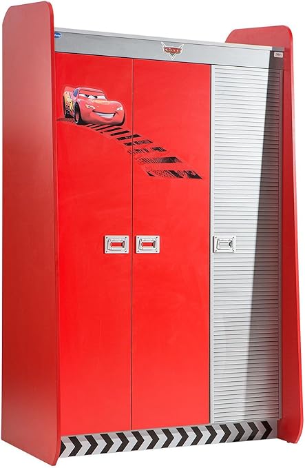 Comforium Armoire 120x210 Cm A 3 Portes Coloris Rouge Design Disney Cars Amazon Fr Cuisine Maison
