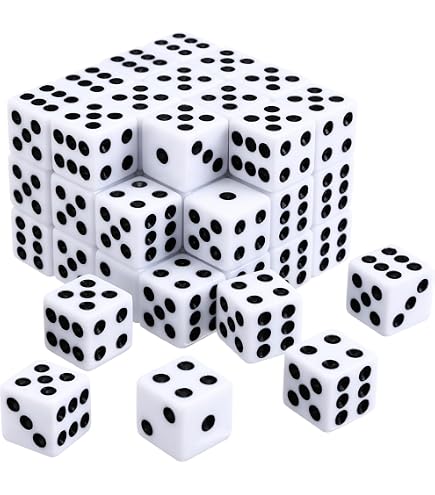 thumbnail image 2 of Ultra Pro 12-Set D6 White Dice With Black Large Numbering, White With Black 2 of 9