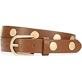 VONMELLI Skinny Leather Belt for Women Studded Thin Belt for Fashion Jeans Dress Ladies Waist Belts