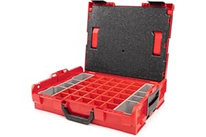 TEKTON Shallow Stacking Tool Box (L-BOXX 1) with 32-Piece Organizer Bin Set and Lid Insert | OLB91005
