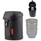 PGYTECH Camera Lens Case, Magnetic Buckle Camera Lens Bag, Water Resistant Protective Lens Pouch for DSLR Camera Lens, Thick Camera Lens Bag for Nikon, Tamron, Fuji, Canon Size M