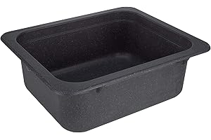 RecPro RV Kitchen or Bathroom Bar Sink | 15" X 13" | White or Black Granite | Single Plumbing Hole | Made in USA (Black Granite)