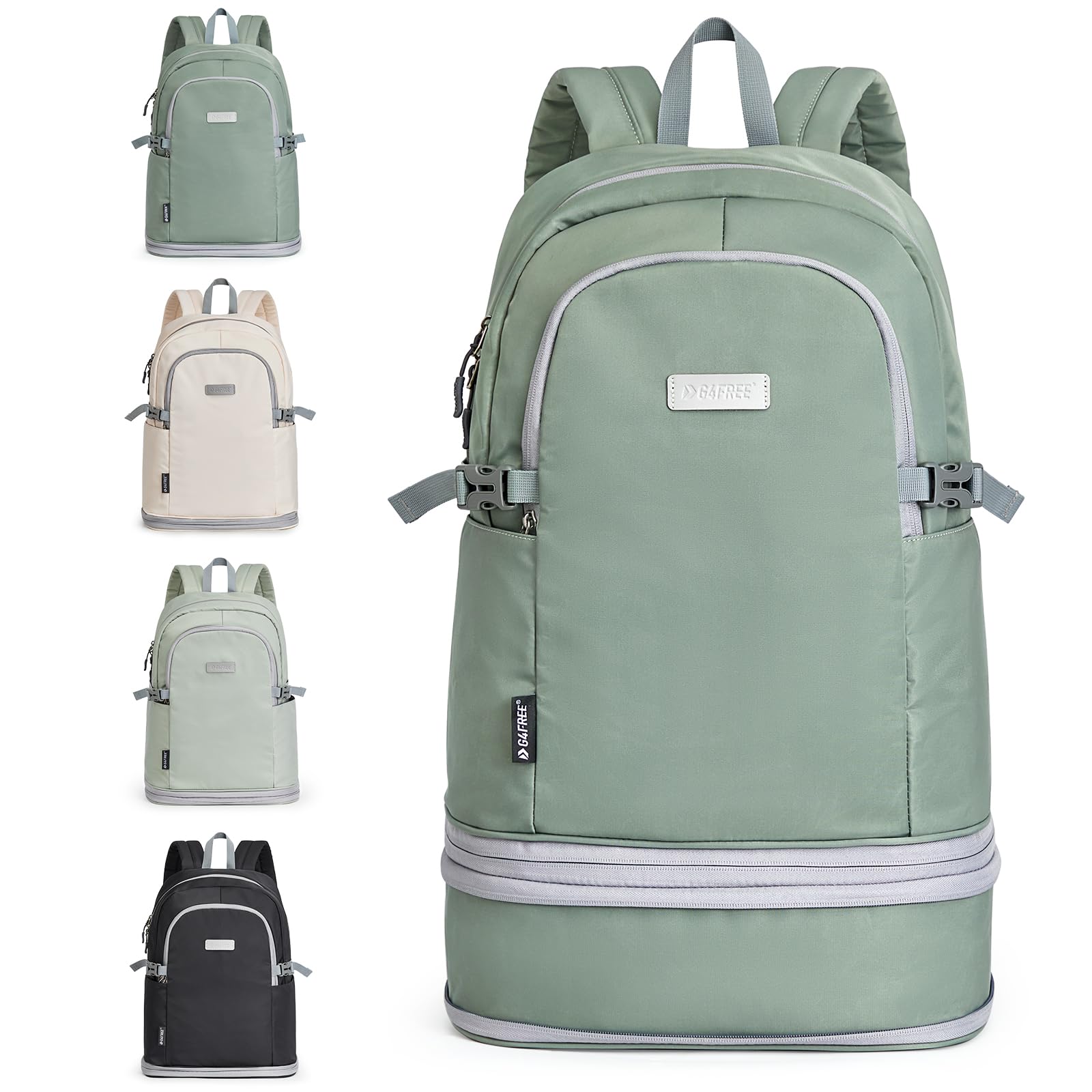 G4Free Pickleball Bag Backpack for Men Women Lightweight Gym Sport Swimming Backpack, Olive Green, 35L, Casual