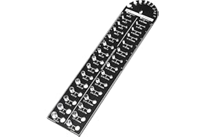SNSMBNSR Thread Checker, 40 Bolt and Nut Thread Checker, Thread Checker Standard and Metric, Identify 15 Standard &15 Metric & 10 Drill Bit Size, Nut and Bolt Identifier Gauge with Rulers (Black)