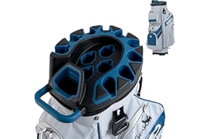Tangkula Golf Cart Bag with 14-Way Full Length Dividers, 6 Molded Lock Top Golf Club Bag with 11 Pockets, Cooler Bag, Padded Strap, Handles, Umbrella Holder & Rain Hood