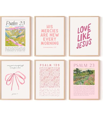 Set Of 4 Typography Wall Art Prints - 12x18 Inch Nursery Decor & Kids Room Art