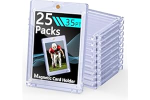 SAMYUCHO 25ct Magnetic Card Holder 35pt Magnetic Card Holders for Trading Cards Display Case Holders Protectors Sleeves Hard Plastic Cover for Sports Game Cards