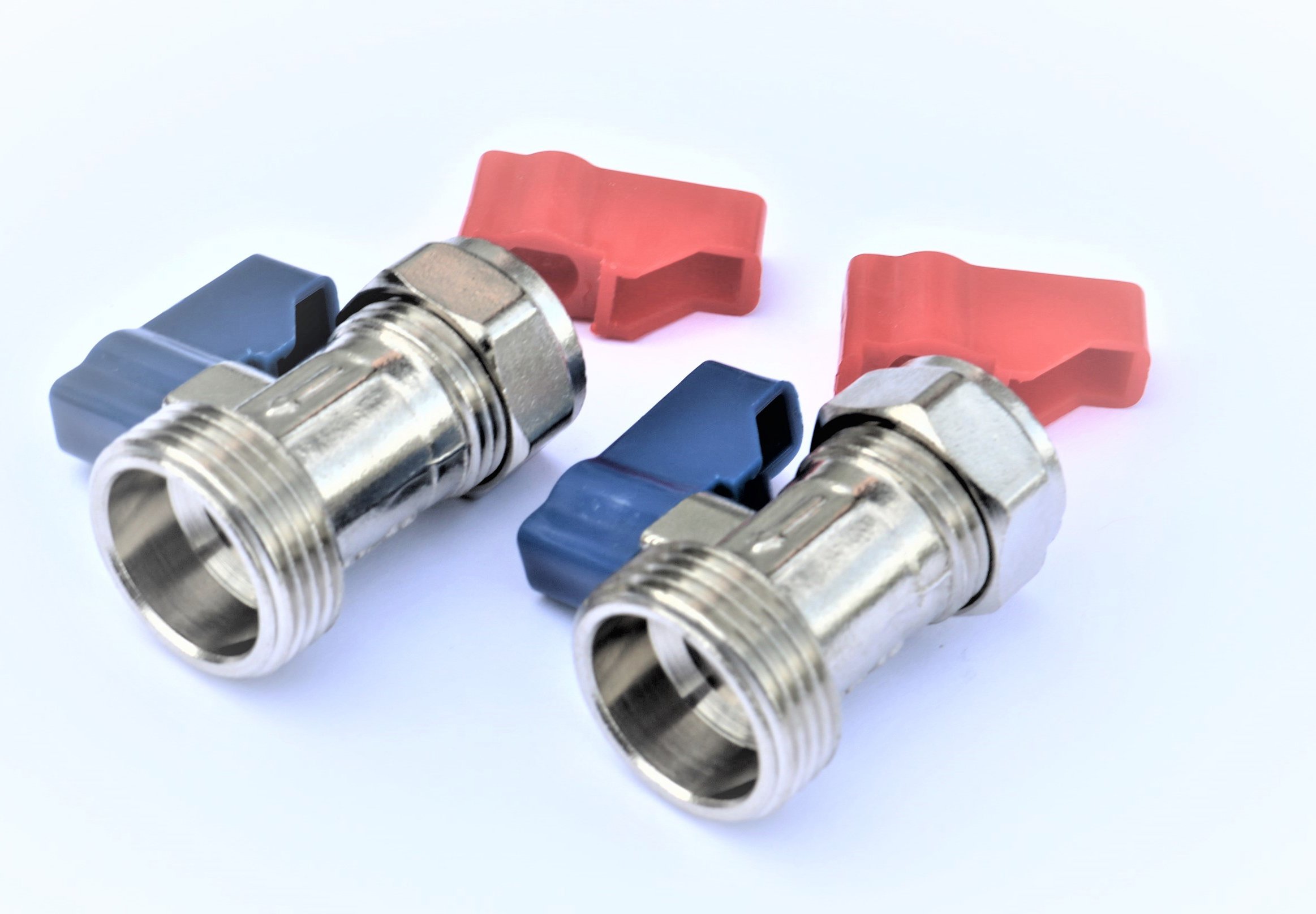 Visua 15mm Washing Machine Dishwasher Valves Staight Connector Hot and Cold - Pair