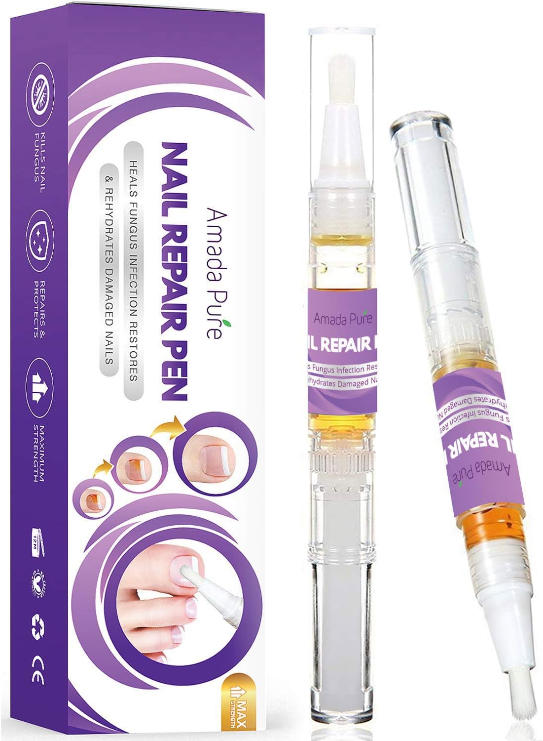 Toenail Fungus Stop Nail Repair Pen 2 Pcs, Nail Fungus Stop, Fingernail Fungus,Fungi Nail Fungus Remover, Fungus Nail Care Solution