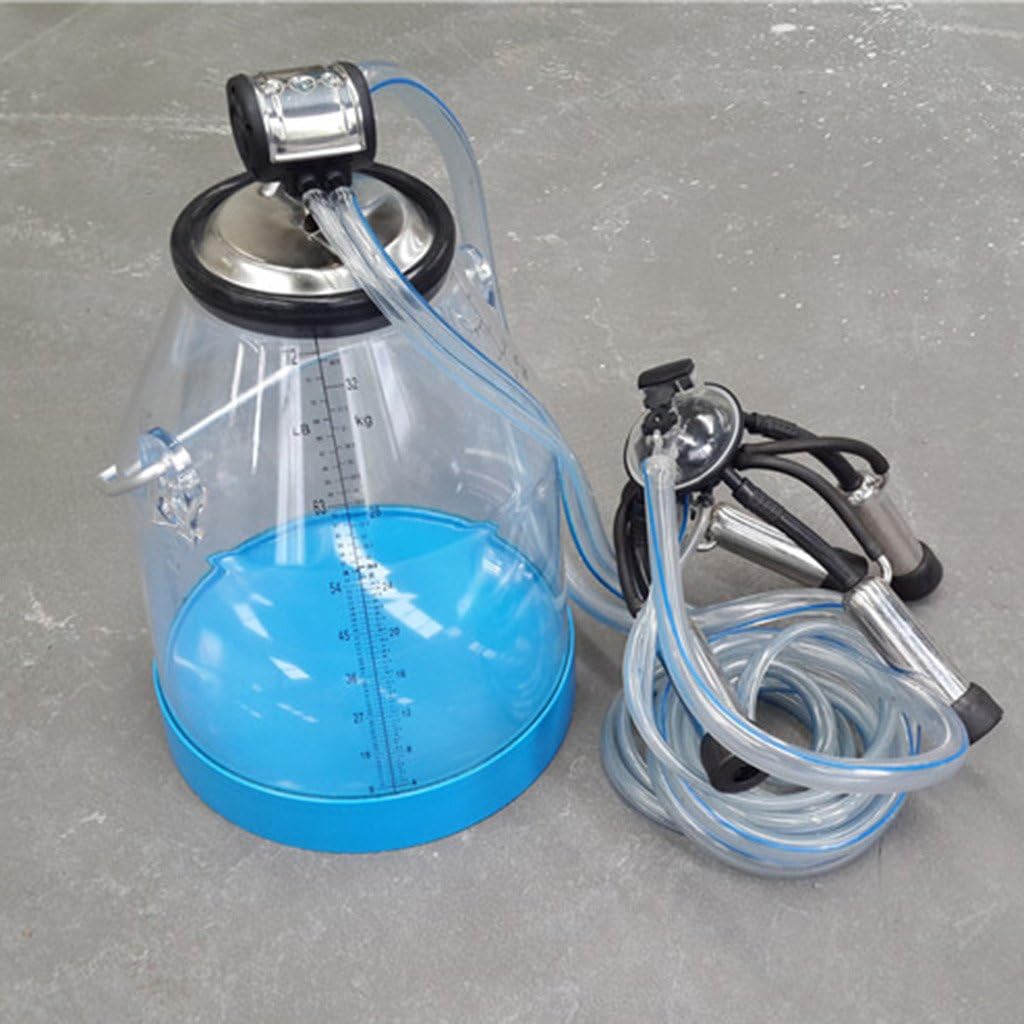 Wotefusi Industrial Argricultural New Portable Stainless Steel Farm Cow Dairy Milking Milker 32L Milk Clear Bucket Tank Container Barrel Set Kit