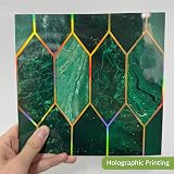 funlife Holographic Emerald Green Peel Stick Wall Tiles 15x15cm 10pcs Kitchen view 4