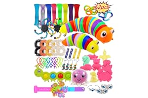 TOMYOUNG 52Pcs Christmas Sensory Fidget Toys Pack ADHD ADD Autism,Stress Relief & Anxiety Fidget Hand Toys Set,Party Favors Gifts,Classroom Prizes Toys for Kids