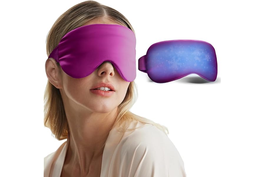 Coolig Eye Mask for Puffy Eyes: Fsa Eligible Items Hsa, Migraines Headache Fast Relief After Surgery Care Cold Compress, Reusable Face Ice Pack Gel Sleep Mask for Dark Circles, Relaxing Gifts(Purple)