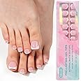 Misssix Press On Toe nails Short, 150Pcs Pink French Toe Nail Tips, Square Soft Gel Fake Toe Nail Tips Extensions for Women Nail Art DIY 15 Sizes