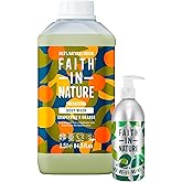 FAITH IN NATURE Natural Body Wash & Refill Bottle Set - Vegan & Cruelty Free, No SLS or Parabens - Bundle, Grapefruit & Orange