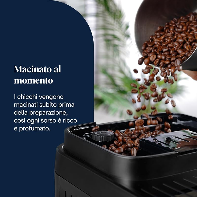 Magnifica Evo Next ECAM312.80.TB, Macchina Caffè Automatica con Monta Latte Automatico, Macchina Caffè Chicchi per Caffè e Cappuccino con Display Touch Intuitivo, 1450W, Nero/Titanio
