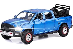 SASBSC Toy Trucks for Boys Age 3-8 Pickup Truck Toys for 3 4 5 6 7 8 Year Old Kids Diecast Trucks with Light and Sound Metal 