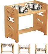 Vantic Medium Raised Dog Bowl with Stand 2 Stainless Bowls 28cm High view 1