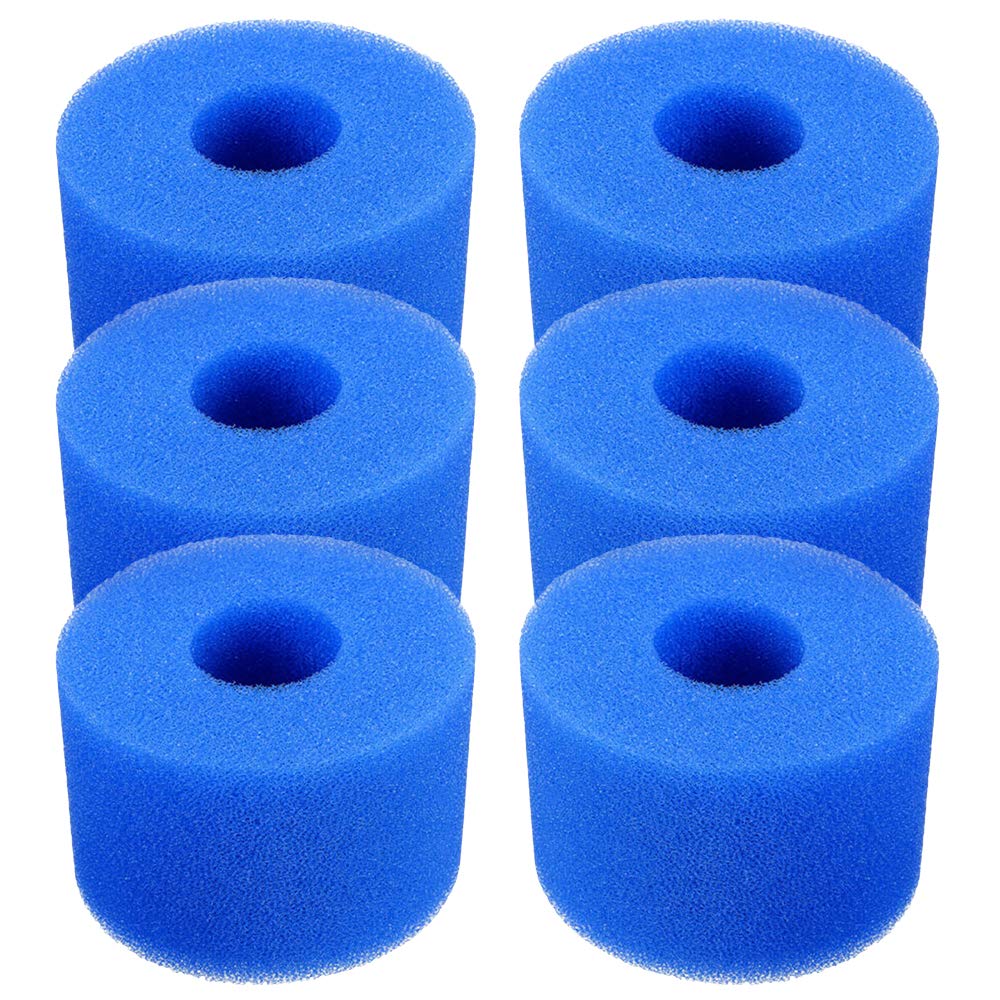 Skystuff 6PCS Hot Tub Filter, Swimming Pool Filter Cartridge Spa Filters for Hot Tubs Foam Replacement Reusable Washable Pond Paddling Pool Filters Foam for S1 Type