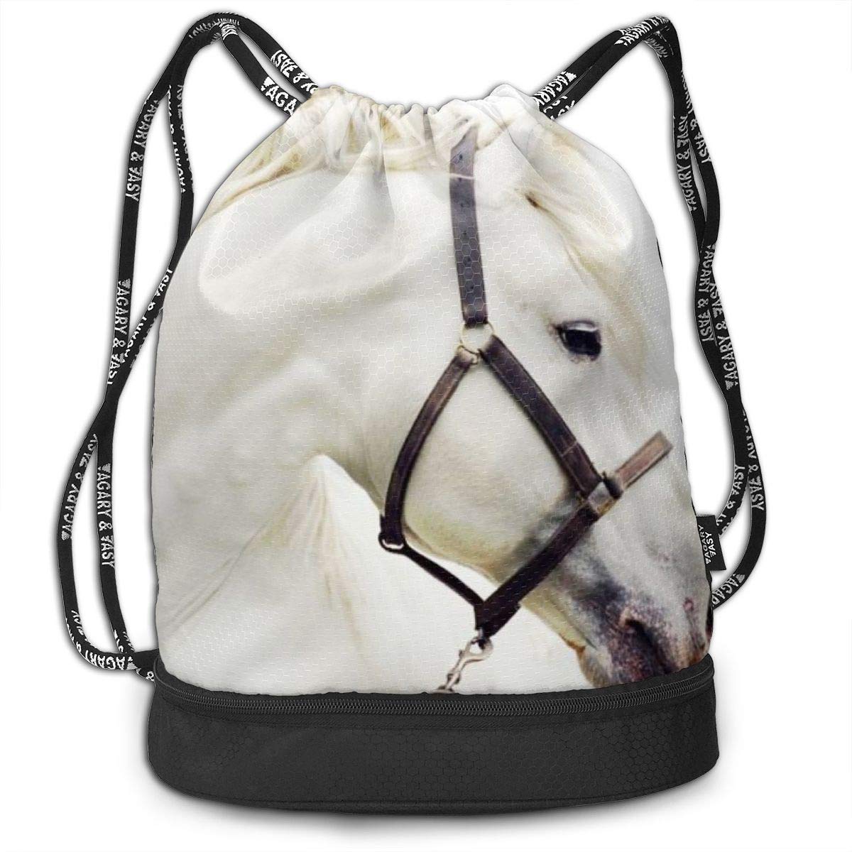 Bolsas de Gimnasia, Sport School Swim Beam Bag White Horse Print ...