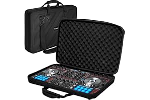LVKAYCE Hard Case Compatible with Pioneer DJ Controller RX,SX,SX2,SX3/DDJ-FLX6/Denon MC7000 Protective Carrying Storage Bag,Blcak(l-27.2 x 15.7 x 4 Inch)