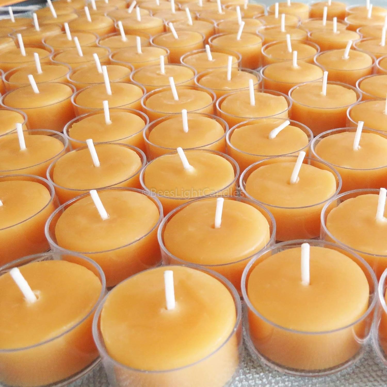 50 Tealight Beeswax Candles BULK 100 Natural Handcrafted in USA/Clear
