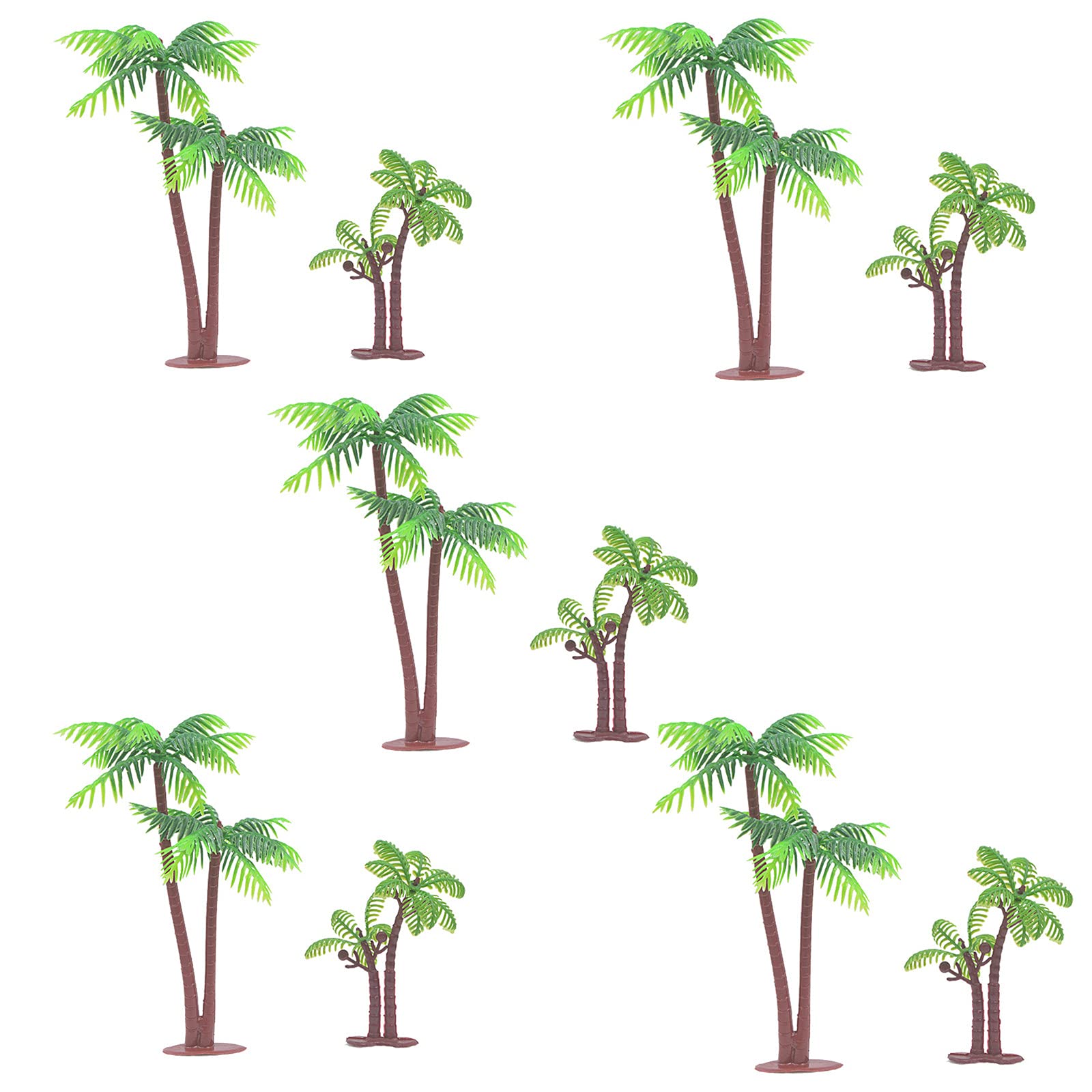 XHBTS 10 Pcs Coconut Palm Model Trees/Cake Topper - Charming Cupcake Topper Scenery Model Scenery Model for Cake Decorations or Building Model Landscape