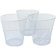 White Wire Mesh Waste Basket No Lid (3 Pack), Set of 3 Wastebasket