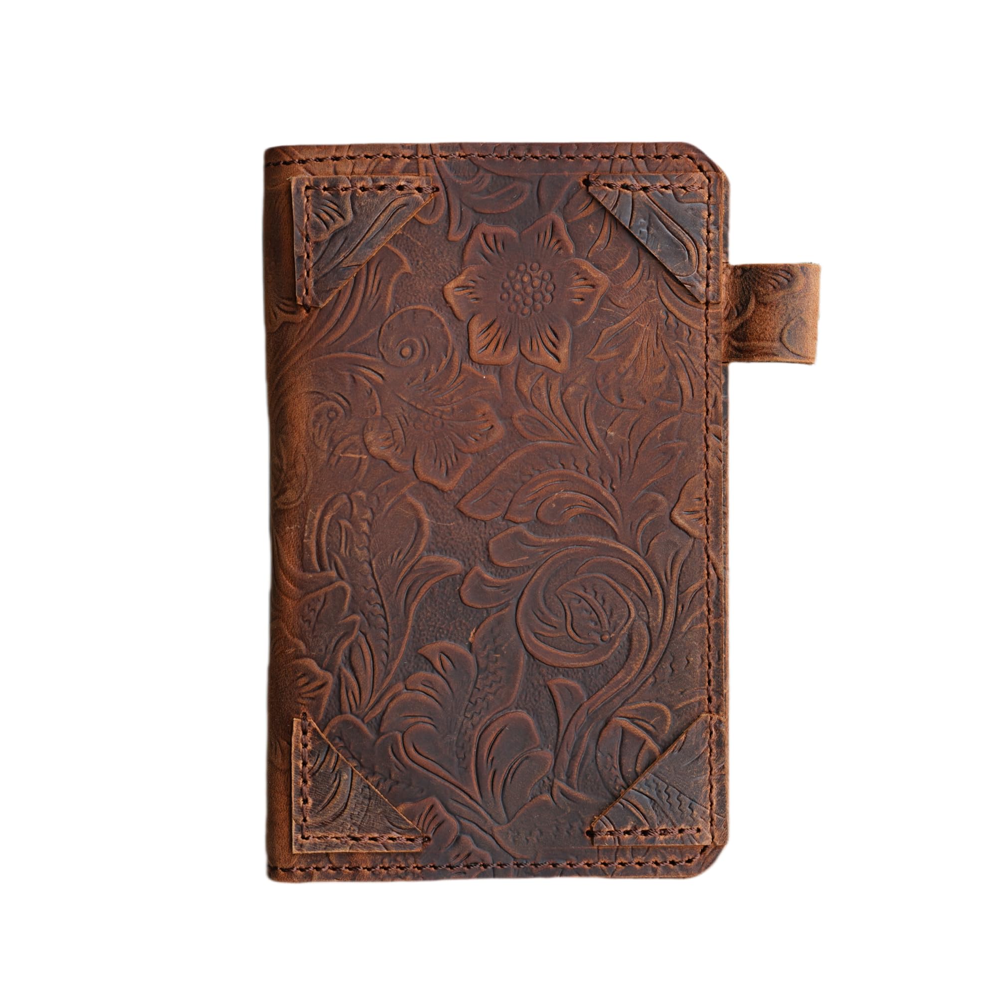 Photo 1 of JJNUSA Distressed Genuine Leather Notebook Notepad Cover for Field Notes with travel Index Cards 3" x 5" cover fieldnotes 3.5 "x 5.5" Cover Vertical