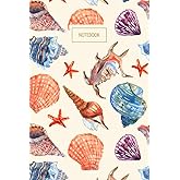 Notebook: Watercolor Sea Shells | Lined Blank Book for Writing, Journal or Diary Keeping | Vintage Style Cover Marine Life Theme