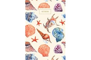 Notebook: Watercolor Sea Shells | Lined Blank Book for Writing, Journal or Diary Keeping | Vintage Style Cover Marine Life Theme