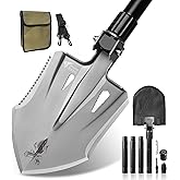 Zune Lotoo Tactical Shovel Survival Multitool, Military Portable Folding Camping Shovel for Men Gifts, Compact Outdoor Gear for Hiking, Backpacking, Emergency &amp; Offroad Entrenching Tool