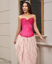 SZIVYSHI Bright Rose Corset Top for Women