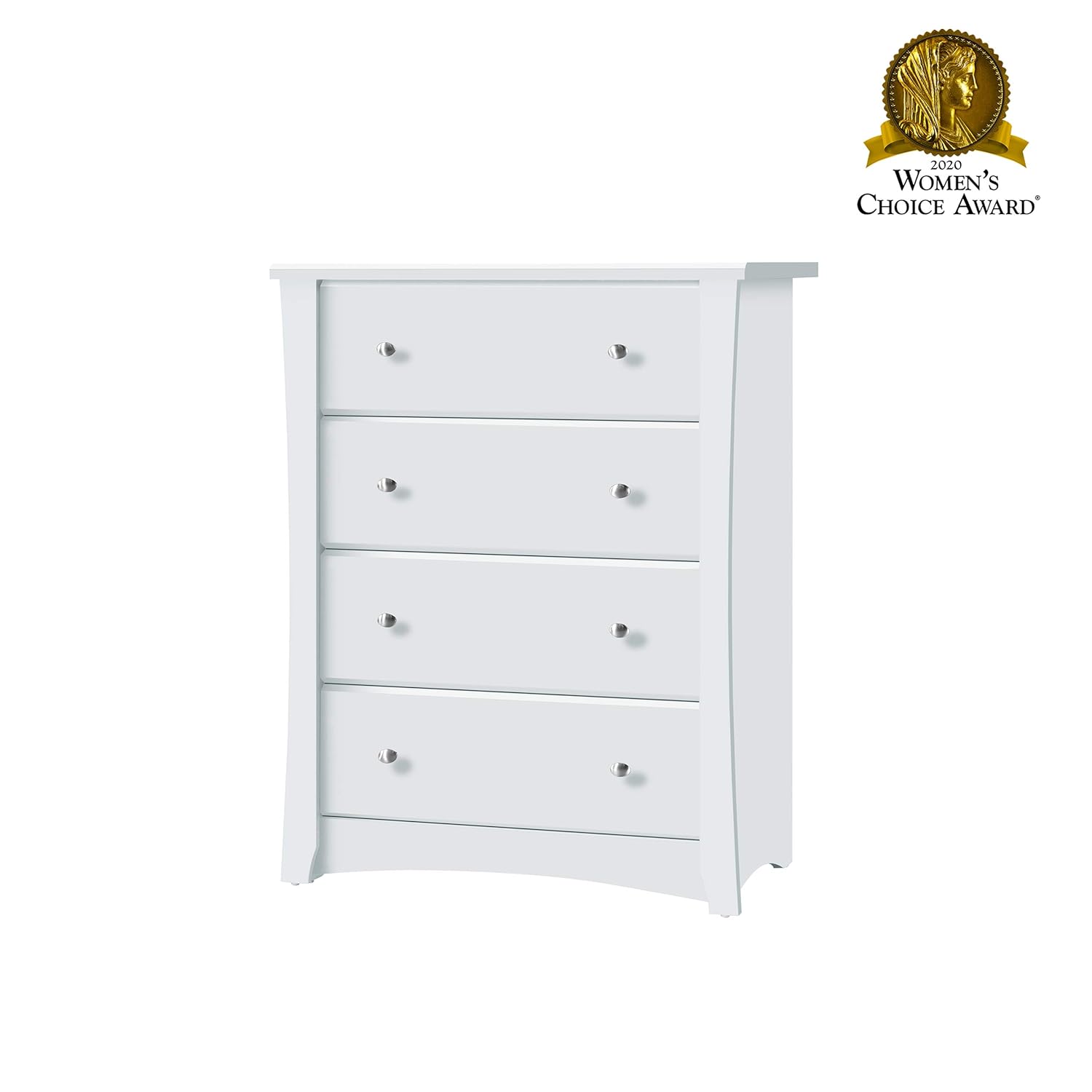 Storkcraft Crescent 4 Drawer Chest, White Kids Bedroom Dresser with 4 Drawers, Wood & Composite Construction, Ideal for Nursery, Toddlers Room, Kids Room : Baby