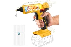 DENQIR Cordless Hot Glue Gun Kit for DeWalt Battery - Wireless Glue Gun with Large Glue Sticks for Arts & DIY