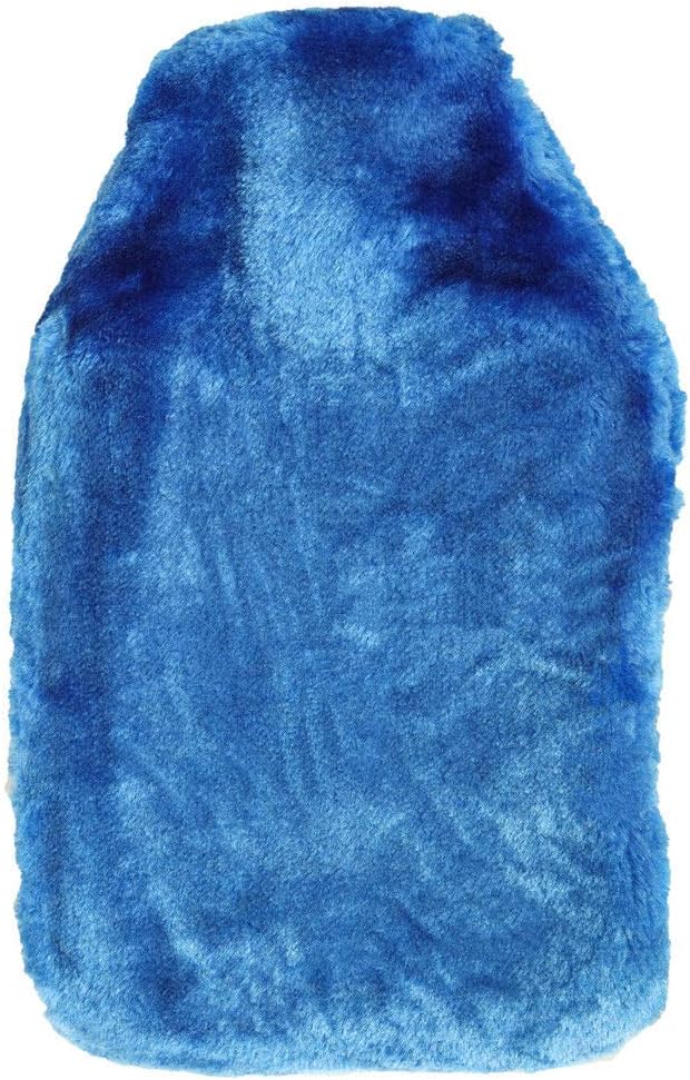 Soft Cosy Faux Fur Fabric Hot Water Bottle Cover only - for 2L (Blue) (Cover ONLY)