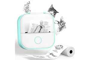 Phomemo Sticker Printer- T02 Print Pods Mini Sticker Printer Maker, Inkless Machine Portable, Bluetooth Thermal Pocket Photo Maker for Study Notes, Daily, Photos, DIY, Green