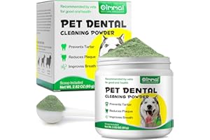 ALIVO Teeth Cleaning Powder for Dogs, Dental Powder for Dogs - Dog Breath Freshener Powder with Probiotics for Bad Breath, Plaque, Tartar Remover - Dental Care Supplies for Small, Medium, Large Dogs - 80g