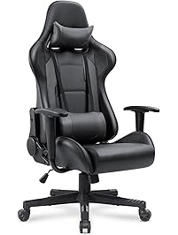 Homall Gaming Chair Carbon Fiber Style Design Pu Leather Bucket Seat Racing Style Seat Gaming Chair w/Headrest Cushion Lumbar Support Cushion