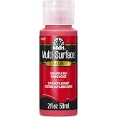 FolkArt Multi-Surface Acrylic Paint in Assorted Colors (2 oz), 2901, Apple Red