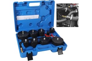 Autory 9PCS Turbo System Leakage Tester Turbocharger Air Pressure Leakage Tester Kit, Turbo Boost Leak Tester with 4 Pairs of Stepped Adapters 1.38''-3.54', Turbo System Boost Pressure Leakage Tester