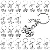 PHAETON 40PCS Theatre Keychain Drama Mask Gift Comedy Tragedy Mask Theatre Actor Actress Broadway Musical Drama Keychain for Performer Gift Musical Lovers Gifts