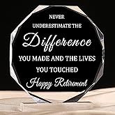 Chunful Happy Retirement Gifts for Men Women Never Understand the Difference You Made Keepsake and Paperweight Retirement Plaque Inspirational Gifts for Retired Teacher Police(Novel Style)