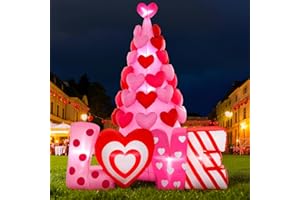 Spinosaurus 8FT Valentine Inflatables Outdoor Decorations,Inflatable Heart Tree with Light Valentines Day Blow Up Love Decor for Outside Yard
