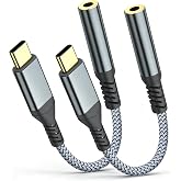 SXRBSSM USB C to 3.5mm Audio Headphone Adapte (2 Pack) | USB C To Headphone Jack Adapter For iphone 17 Pro Max/17 Pro, 16/15 Pro Max, 16/15 Pro, Galaxy S24/S23/S22 Ultra