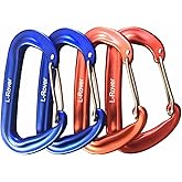 L-Rover Carabiner,12KN Lightweight Heavy Duty Carabiner Clips,Aluminium Wiregate Caribeaners for Hammocks,Camping, Key Chains, Outdoor and Gym etc,Hiking & Utility