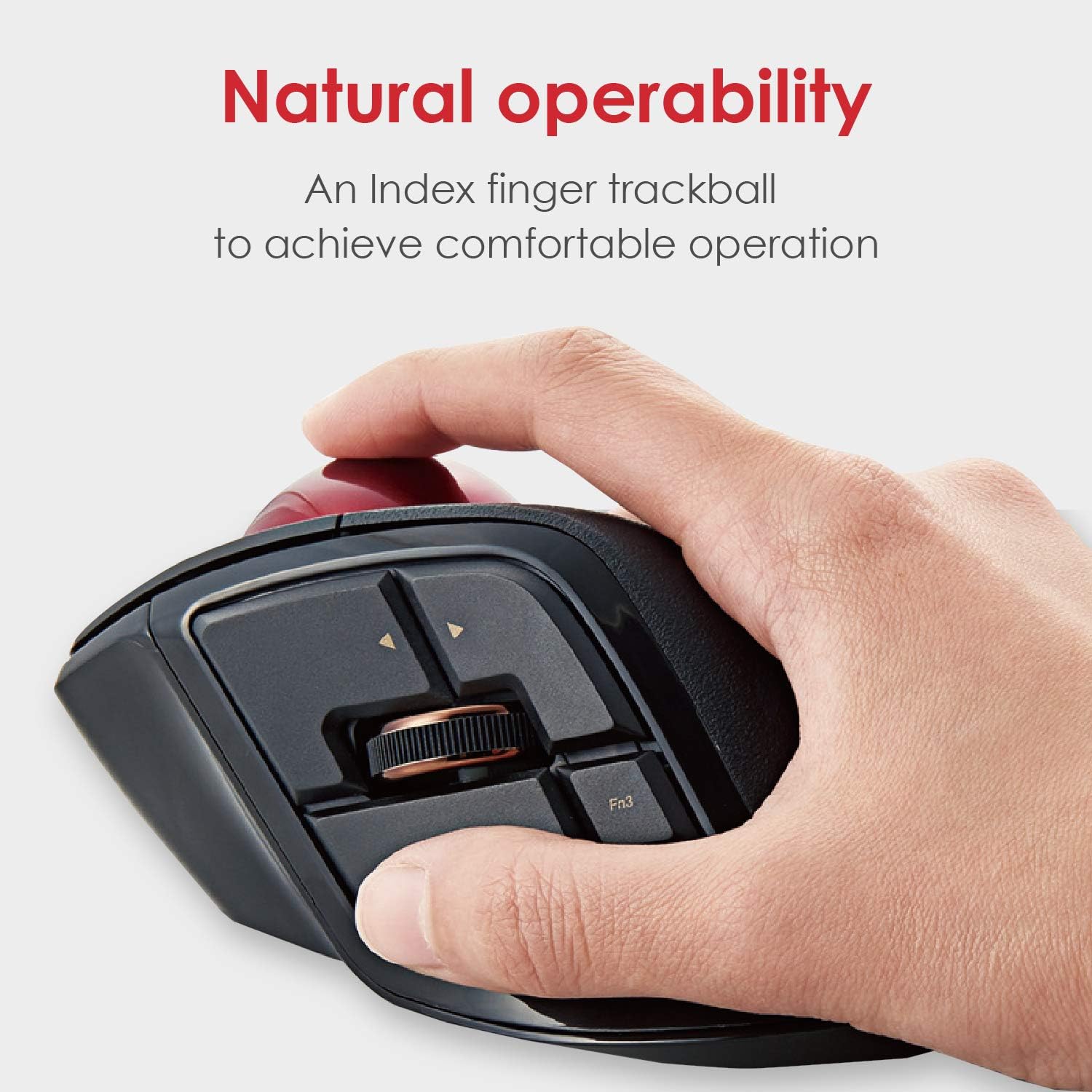 ELECOM DEFT PRO Trackball Mouse, Wired, Wireless, Bluetooth, Finger Control, Ergonomic Design, 8-Button Function - Image 3